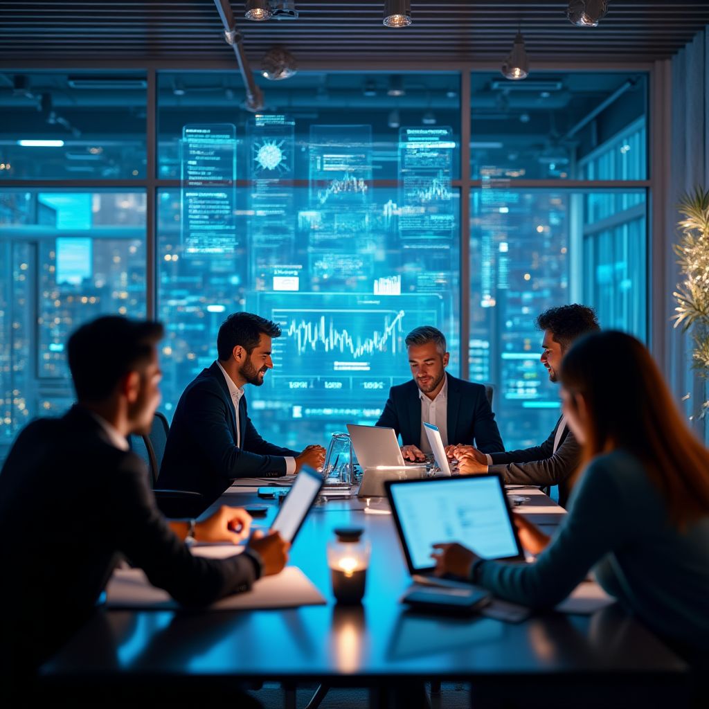 Equipo de analistas financieros trabajando en proyectos de inversión